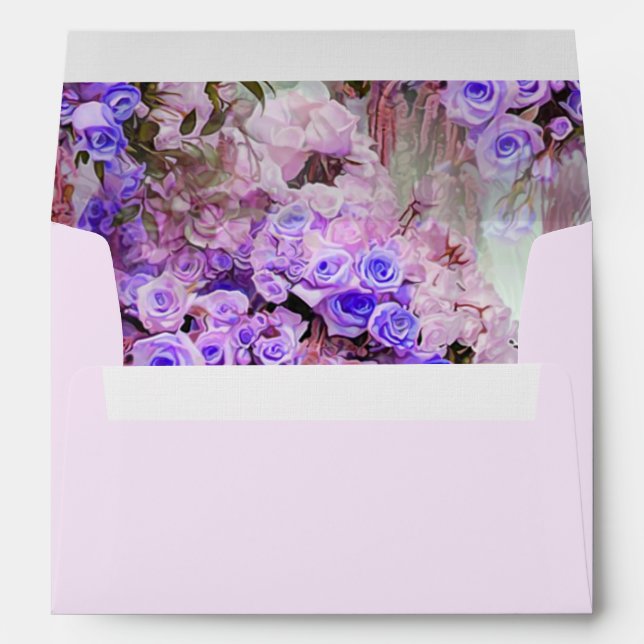 Purple Rose Wedding Envelope (Back (Bottom))