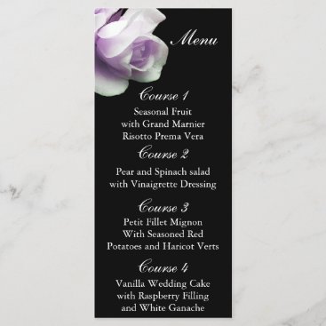 purple rose Wedding menu