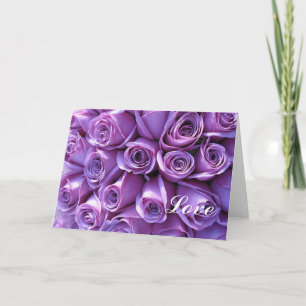 Purple Rose Wedding Note Cards Template