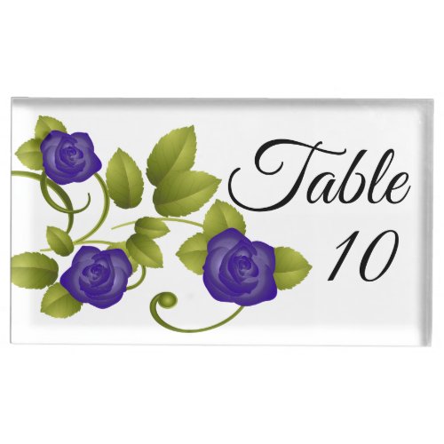 Purple Rose Wedding Place Card Holder