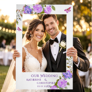 Purple Rose Wedding Selfie Frame
