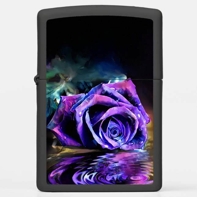 Purple Rose Zippo Lighter (Front)