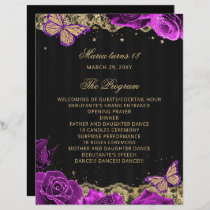 Purple Roses 18 Candles and Roses Ceremony Program