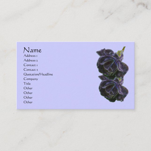 Purple Roses Abstract Flower Business Card (Front)