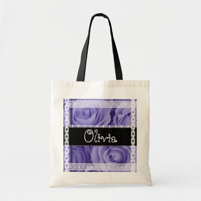 PURPLE Roses and Lace   Name Bag for Mom