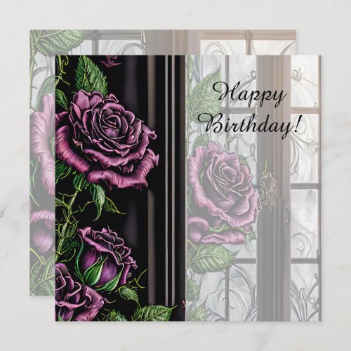 Purple roses by the window _ gothic style birthday