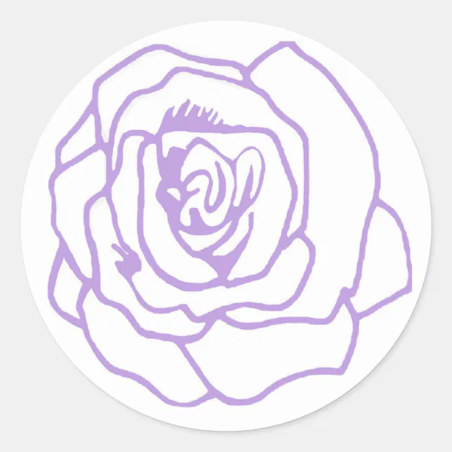 Round Sticker Rose Purple Roses Classic Round Sticker | Zazzle