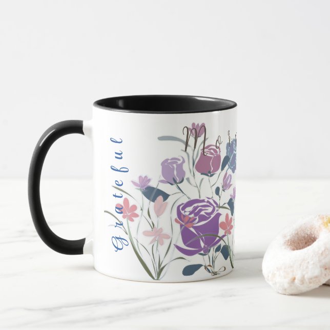 Purple Roses Coffee Mug (With Donut)