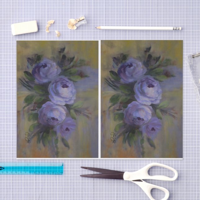 Purple Roses DBL Tissue Paper (Craft)