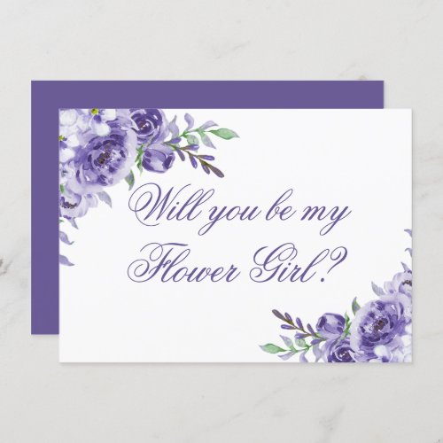 Purple Roses  Elegant Bridal Party Proposal Invitation