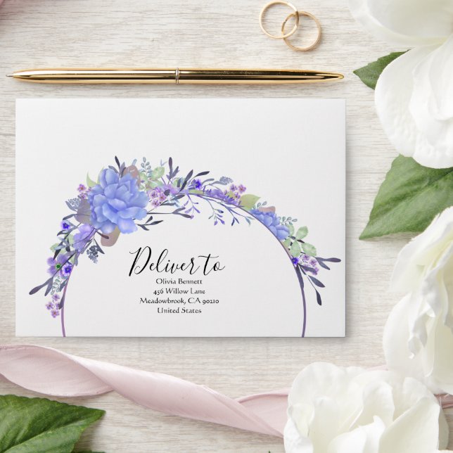 Purple roses Envelope (Wedding)