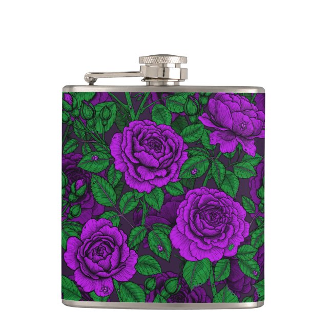 Purple roses flask (Front)