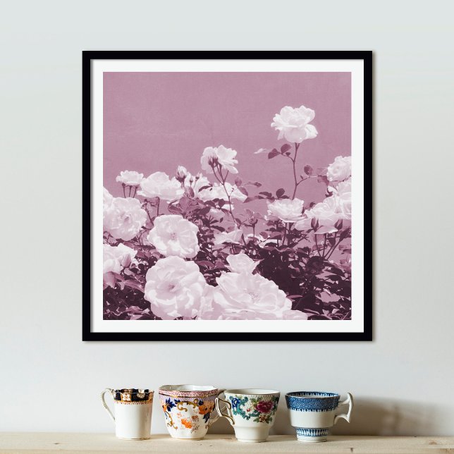 Purple Roses Floral Garden Photo Art Print Poster (Creator Uploaded)