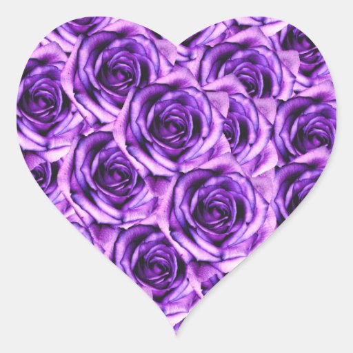 Purple Roses Heart Sticker | Zazzle
