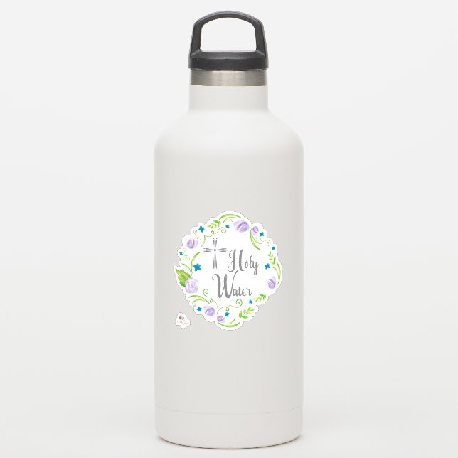 Purple Roses Holy Water Sticker (Waterbottle)
