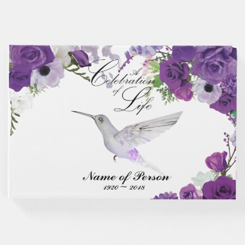 Purple Roses  Hummingbird Guestbook