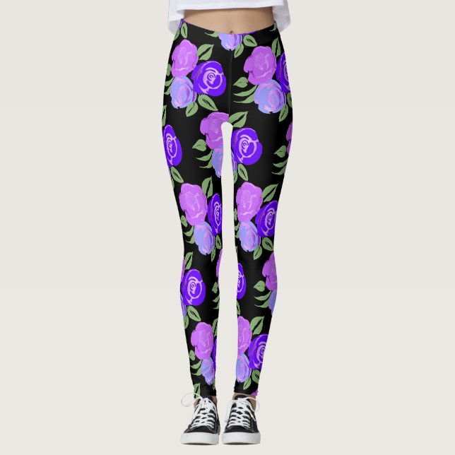 Purple Roses Leggings (Front)