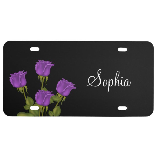 Purple Roses License Plate (Front)