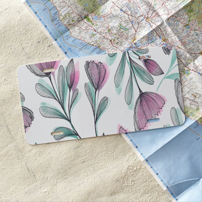 Purple roses license plate (In Situ)