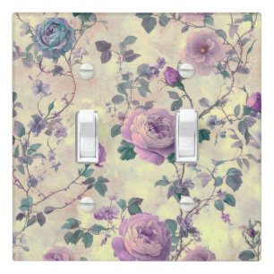 Purple Roses Light Switch Cover