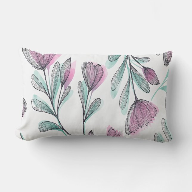 Purple roses lumbar pillow (Front)