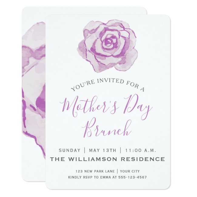 Purple Roses | Mother's Day Brunch Invitation