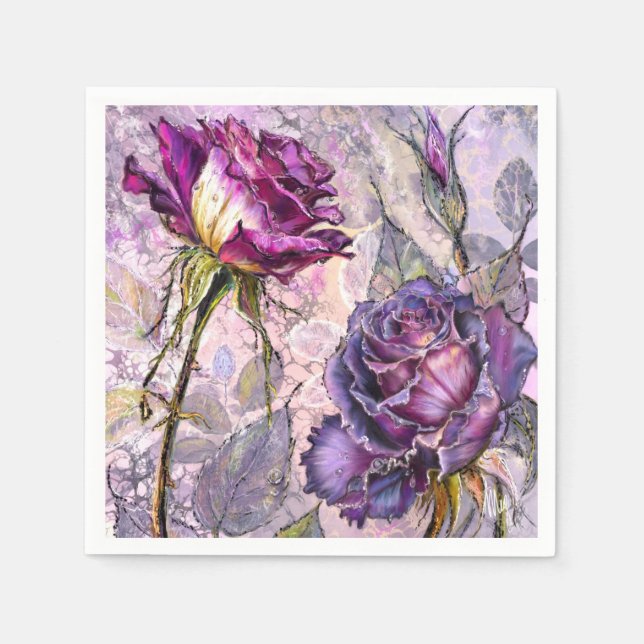 Purple Roses Napkins (Front)