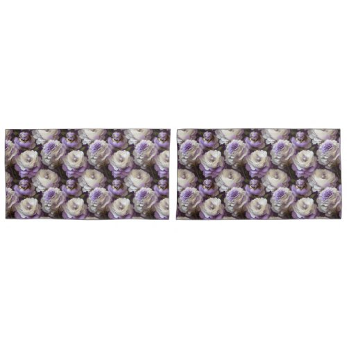 Purple Roses  Pillow Case