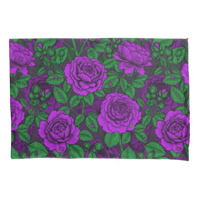Purple roses pillow case (Front)