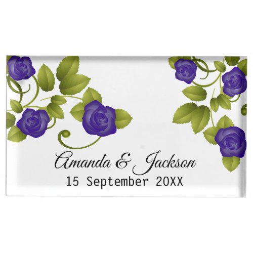 Purple Roses   Place Card Holder