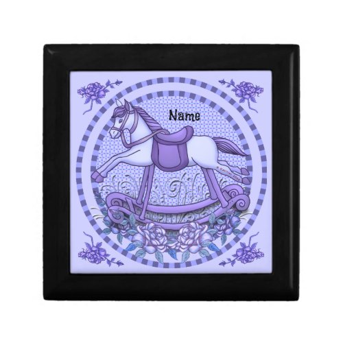 Purple Roses Rocking Horse Gift Box