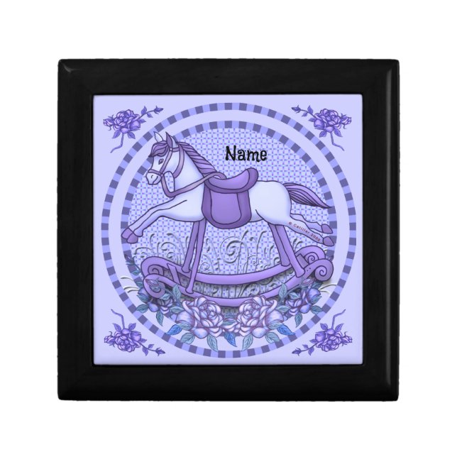 Purple Roses Rocking Horse  Gift Box (Front)
