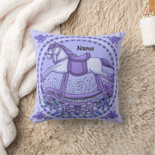 Purple Roses Rocking Horse pillow