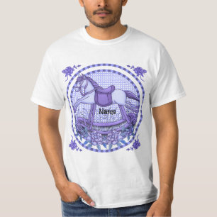 Purple Roses Rocking Horse  T-Shirt