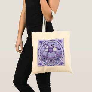 Purple Roses Rocking Horse Tote Bag