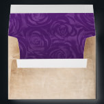 Purple Roses Rustic Parchment Return Address Envelope<br><div class="desc">Create your own beautiful rustic parchment envelopes with purple lavender roses on the inside liner. Simply add your return address details to this personalized elegant 5x7 invitation envelope template. The purple floral design on these wedding envelope liners features an old vintage aged paper look coupled with a soft watercolor rose...</div>