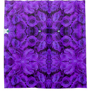 Purple roses shower curtain