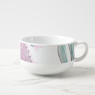 Purple roses soup mug