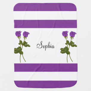 Purple Roses Swaddle Blanket
