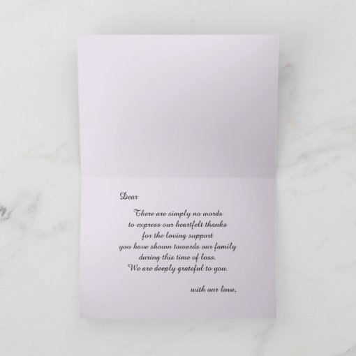 Purple Roses Sympathy Thank You Card | Zazzle