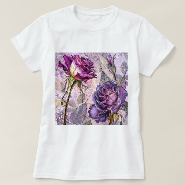 Purple Roses T-Shirt (Design Front)