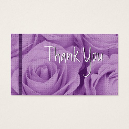 PURPLE Roses Thank You Wedding Card Business Card Template