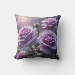 Purple Roses  Throw Pillow