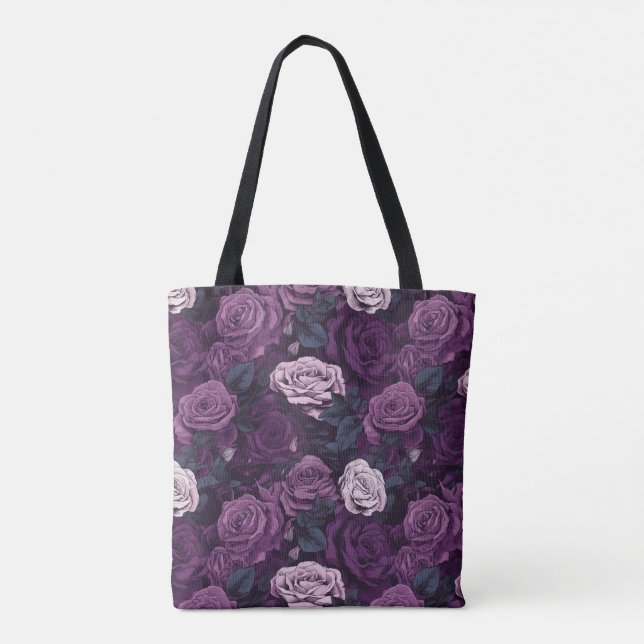 Purple Roses Tote Bag (Back)