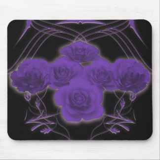 Purple Roses & Tribal Patterns - Mousepad