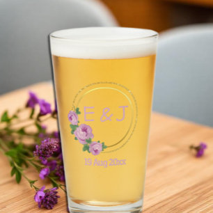 Purple Roses Wedding Glass