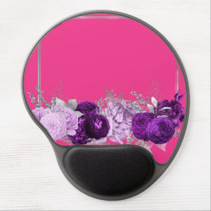 Purple Roses with Hot Pink Gel Mouse Pad