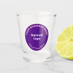 Purple Round Business Brand on Shot Glass