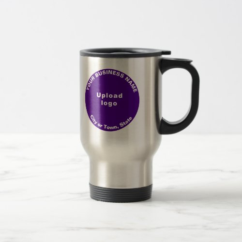 Purple Round Business Brand Stainless Travel Mug