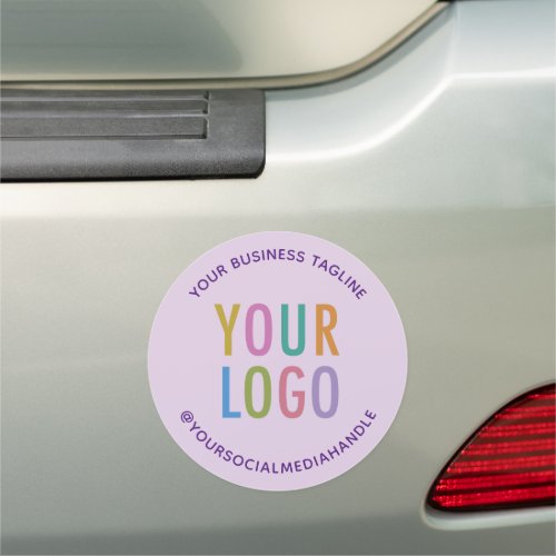 Purple Round Car Bumper Magnet Custom Company Logo